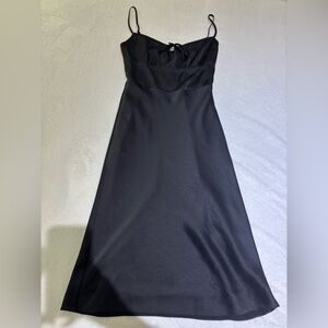 Wilfred - Black Satin Midi Dress